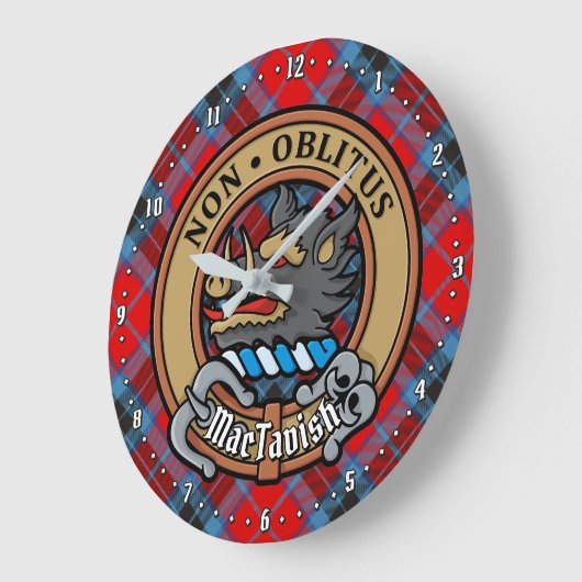 Clan MacTavish Crest over Tartan Grote Klok (Hoek)
