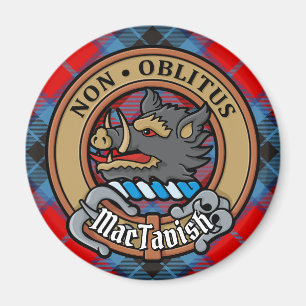 Clan MacTavish Crest over Tartan Magneet