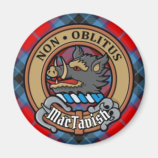 Clan MacTavish Crest over Tartan Magneet (Voorkant)