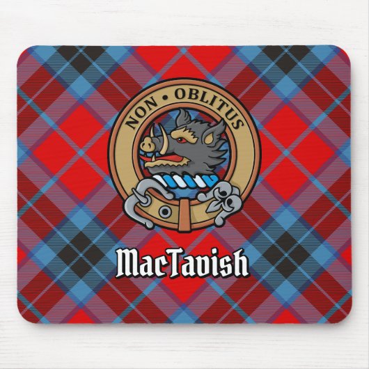 Clan MacTavish Crest over Tartan Muismat (Voorkant)