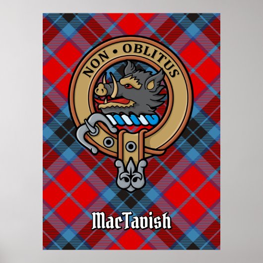 Clan MacTavish Crest over Tartan Poster (Voorkant)