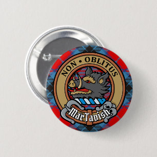 Clan MacTavish Crest over Tartan Ronde Button 5,7 Cm