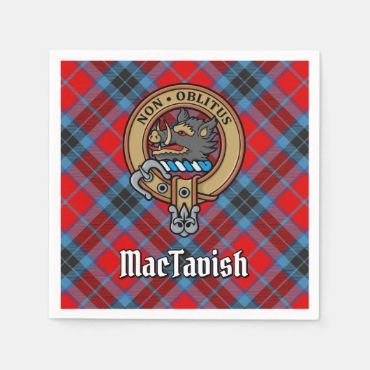 Clan MacTavish Crest over Tartan Servet (Voorkant)