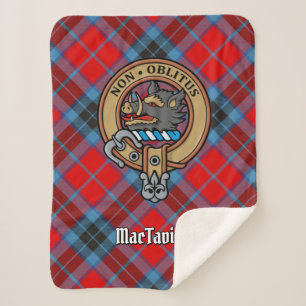 Clan MacTavish Crest over Tartan Sherpa Deken