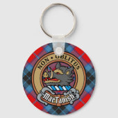 Clan MacTavish Crest over Tartan Sleutelhanger (Voorkant)