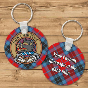 Clan MacTavish Crest over Tartan Sleutelhanger