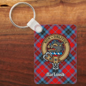 Clan MacTavish Crest over Tartan Sleutelhanger (Voorkant)