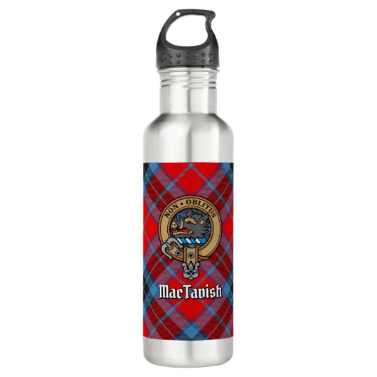 Clan MacTavish Crest over Tartan Waterfles (Voorkant)