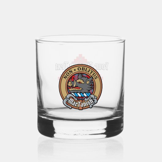 Clan MacTavish Crest over Tartan Whisky Glas (Voorkant)