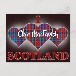 Clan MacTavish I Love Scotland Tartan Hart Briefkaart