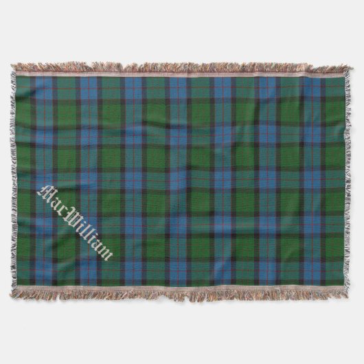 Clan MacWilliam Tartan Pset Custom Throw Blanket Deken (Voorkant)