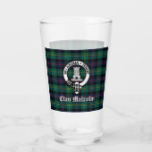 Clan Malcolm Crest Badge en Tartan Glas (Achterkant)