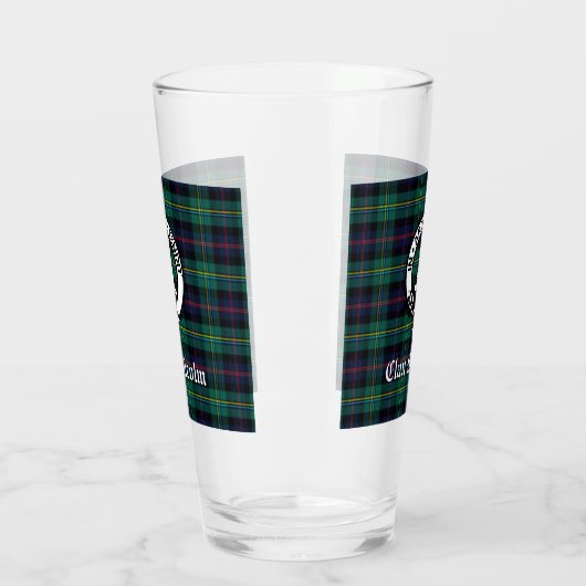 Clan Malcolm Crest Badge en Tartan Glas (Links)