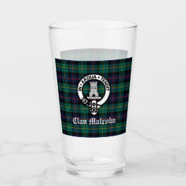 Clan Malcolm Crest Badge en Tartan Glas