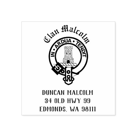 Clan Malcolm Crest Badge  Rubberstempel (Afrduk)