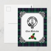 Clan Malcolm Crest Badge & Tartan Holiday Briefkaart (Voorkant / Achterkant)