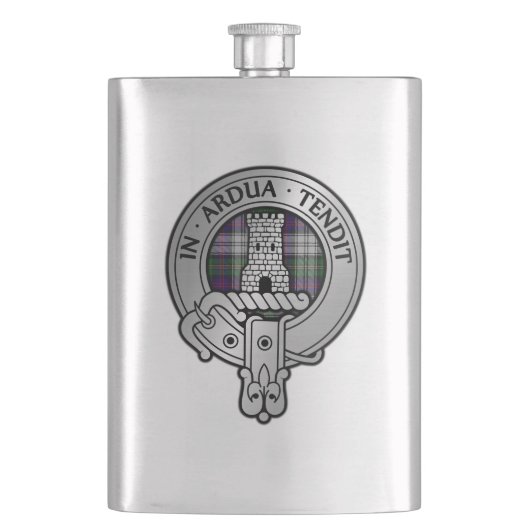 Clan Malcolm Crest & Dress Tartan Flacon (Voorkant)