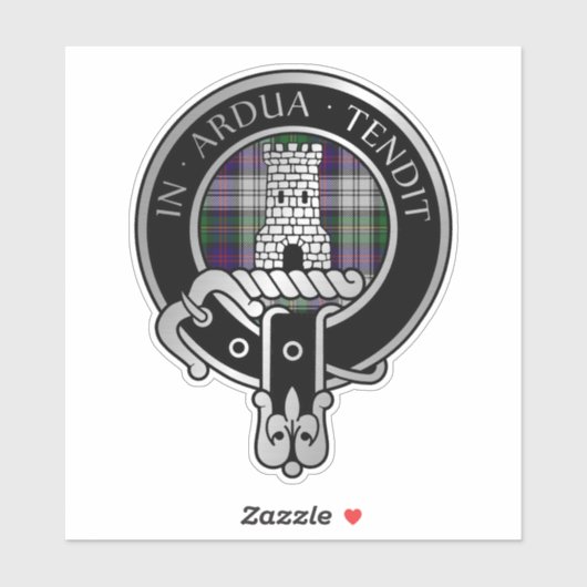 Clan Malcolm Crest & Dress Tartan Sticker (Vel)