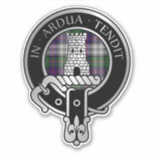 Clan Malcolm Crest & Dress Tartan Sticker (Voorkant)