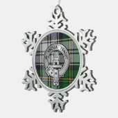 Clan Malcolm Crest & Dress Tartan Tin Sneeuwvlok Ornament (Rechts)