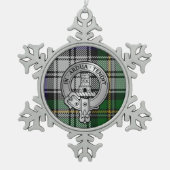 Clan Malcolm Crest & Dress Tartan Tin Sneeuwvlok Ornament (Voorkant)