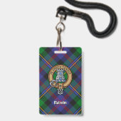Clan Malcolm Crest over tartan Badge (Voorzijde met lanyard)