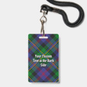 Clan Malcolm Crest over tartan Badge (Achterkant met lanyard)