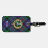 Clan Malcolm Crest over tartan Bagagelabel (Voorkant horizontaal)