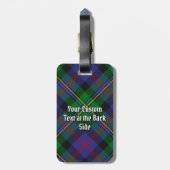 Clan Malcolm Crest over tartan Bagagelabel (Achterkant verticaal)