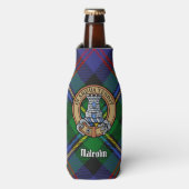 Clan Malcolm Crest over tartan Flesjeskoeler (Fles Voorkant)