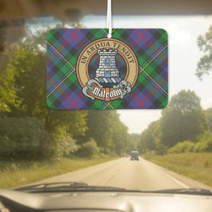 Clan Malcolm Crest over tartan Luchtverfrisser