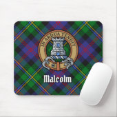 Clan Malcolm Crest over tartan Muismat (Met muis)