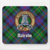 Clan Malcolm Crest over tartan Muismat (Voorkant)