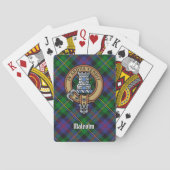 Clan Malcolm Crest over Tartan Pokerkaarten (Achterkant)