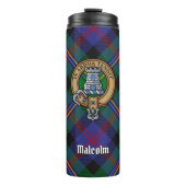 Clan Malcolm Crest over tartan Thermosbeker (Voorkant)