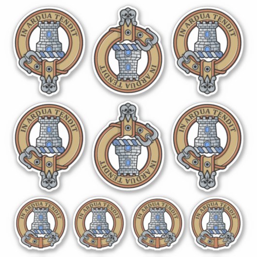 Clan Malcolm Crest Sticker Set (Voorkant)