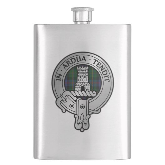 Clan Malcolm Crest & Tartan Flacon (Voorkant)