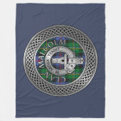Clan Malcolm Crest & Tartan Knot Fleece Deken (Voorkant)
