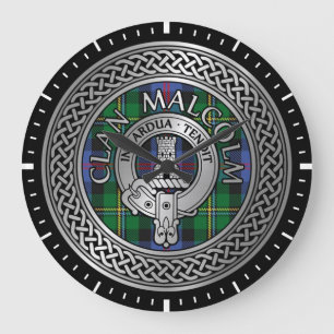 Clan Malcolm Crest & Tartan Knot Grote Klok