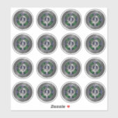 Clan Malcolm Crest & Tartan Knot Sticker (Vel)