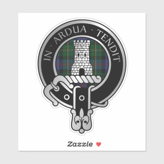 Clan Malcolm Crest & Tartan Sticker (Vel)
