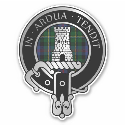 Clan Malcolm Crest & Tartan Sticker (Voorkant)