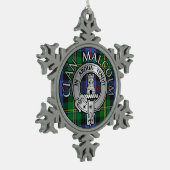 Clan Malcolm Crest & Tartan Tin Sneeuwvlok Ornament (Links)