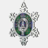 Clan Malcolm Crest & Tartan Tin Sneeuwvlok Ornament (Rechts)