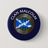 Clan Malcolm Schotse Knoop & Vlag Ronde Button 5,7 Cm (Voorkant)
