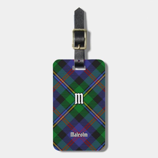 Clan Malcolm Tartan Bagagelabel (Voorkant verticaal)