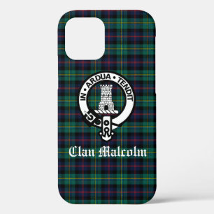 Clan Malcolm Tartan en Crest Case-Mate iPhone Case