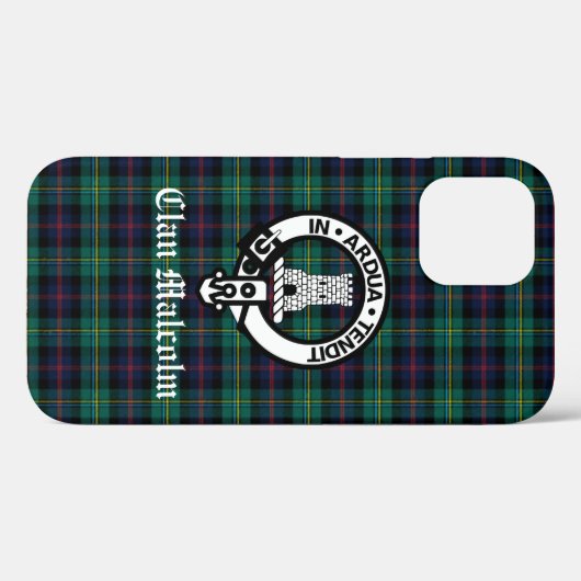Clan Malcolm Tartan en Crest Case-Mate iPhone Case (Achterkant (horizontaal))