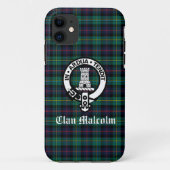 Clan Malcolm Tartan en Crest Case-Mate iPhone Case (Achterkant)