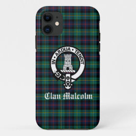 Clan Malcolm Tartan en Crest Case-Mate iPhone Case
